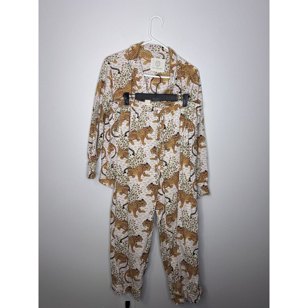 Printfresh Women’s Bagheera blush pink Leopard 2-Piece Pajama Set Large